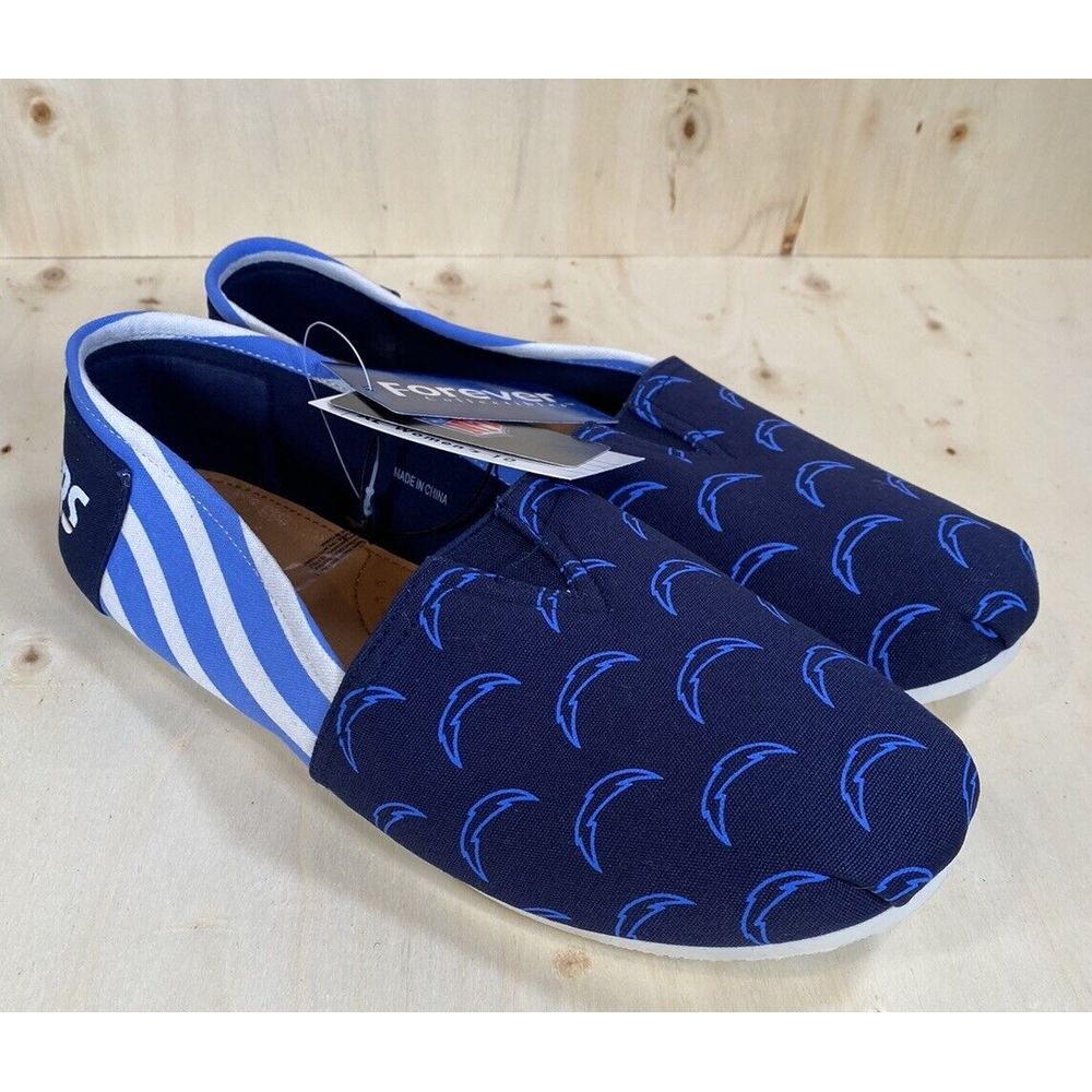 FOCO San Diego Chargers NFL Women's Canvas Stripe Shoes Size S Sz 5-6 NWT